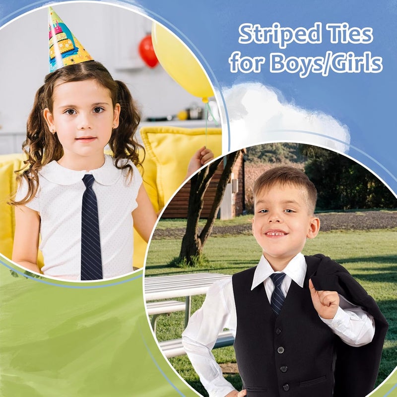 LJBFNN Store Ties for Boys Kids, Pre-Tied Clip on Tie Stripe Neckties for School Uniforms Graduation Wedding Parties Cosplay Causal - Image 1